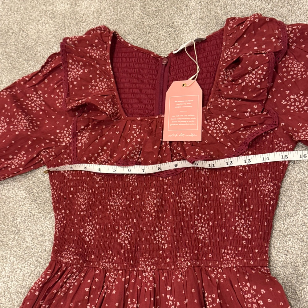 Ivy City co Gracie Maxi Dress in Wine burgundy Cotton size small NWT - Picture 10 of 14